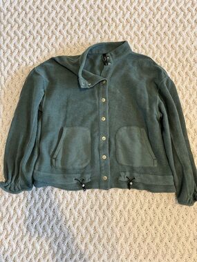 Splendid Forest Green Knit Utility Jacket with Snap Front